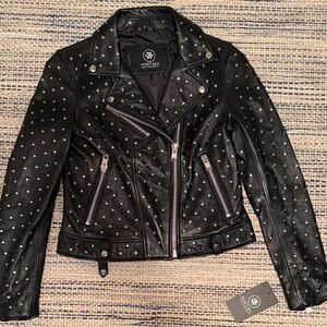 Whet Blu Genuine Leather Studded Moto Jacket – New With Tags -Small